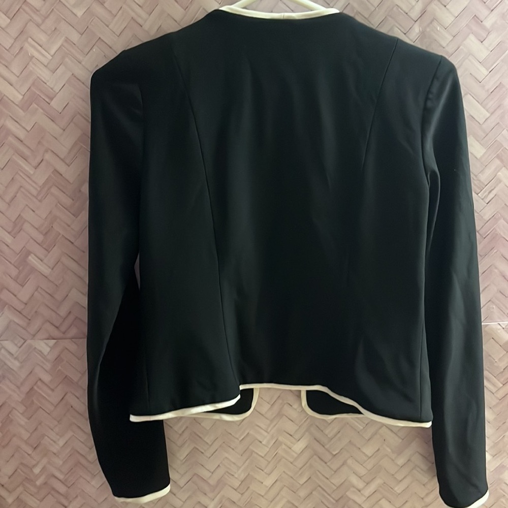 Joseph Ribkoff Black white Open Front jacket, blazer size 2, with pockets - Picture 4 of 6